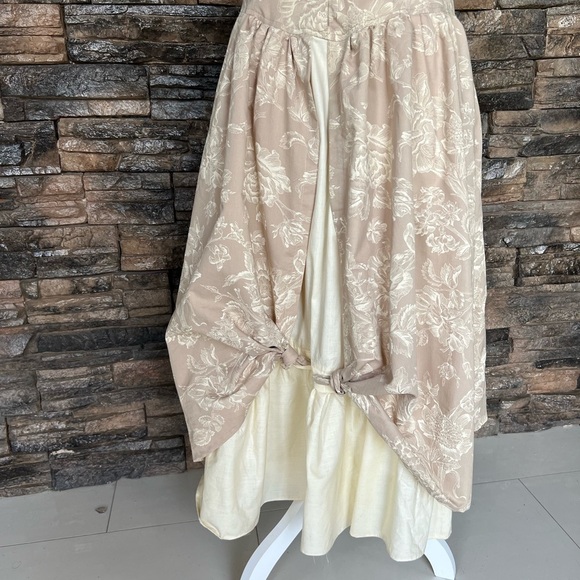 Sea Tan and Cream Buttoned Midi Sundress - Picture 4 of 15